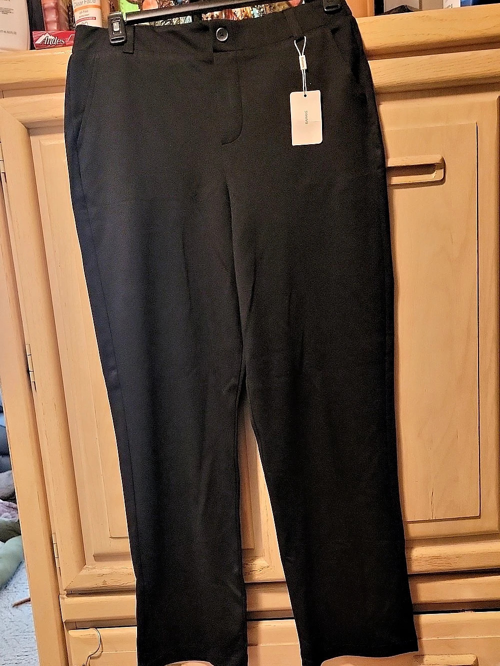BAMANS Black Work Pants Women Yoga Dress Pants Straight Leg Casual Business